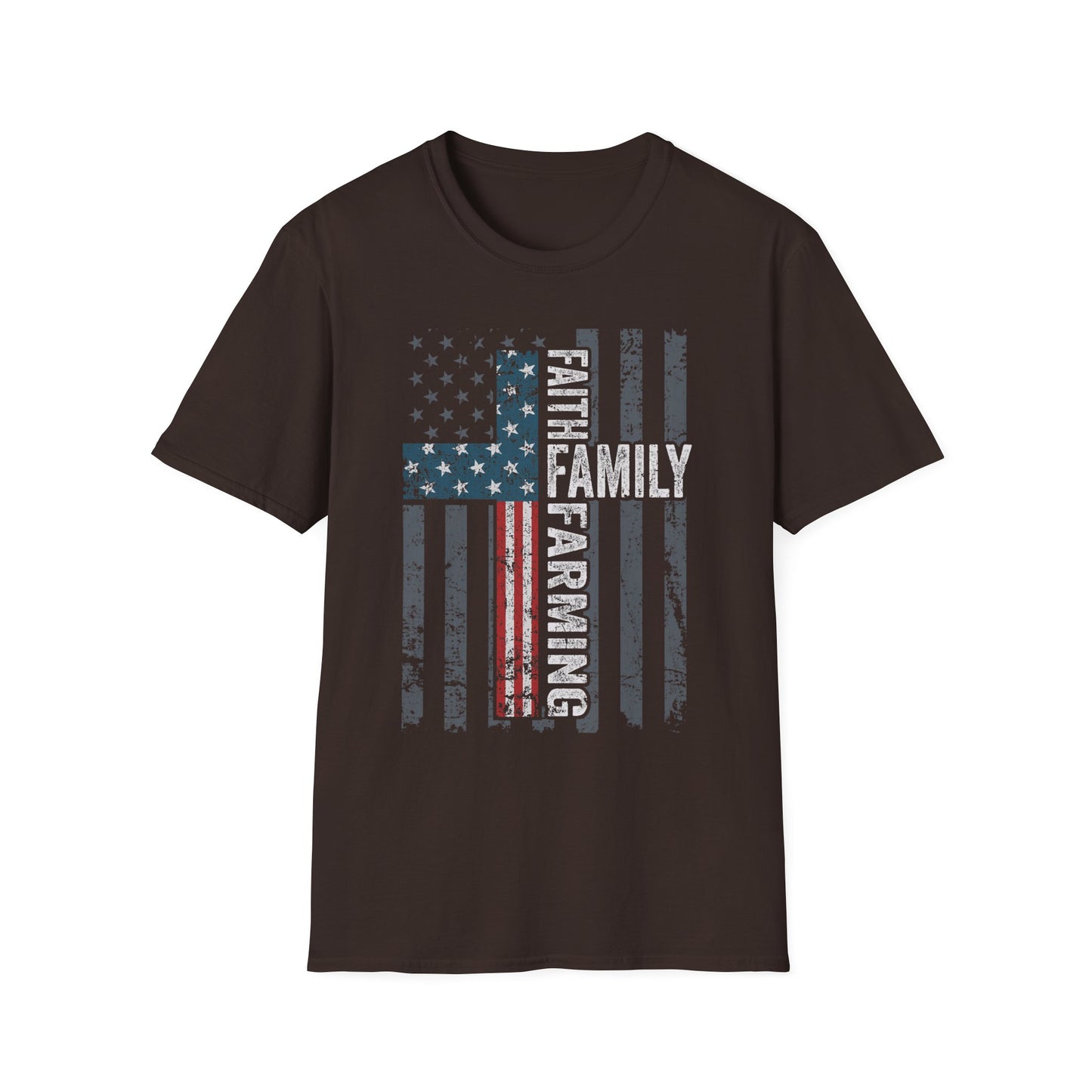 Christian Farming T-Shirt | Faith Family Farming Patriotic Farm Life Tee