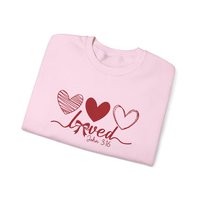 Loved Christian Sweatshirt, John 3:16 Valentine's Day Sweatshirt