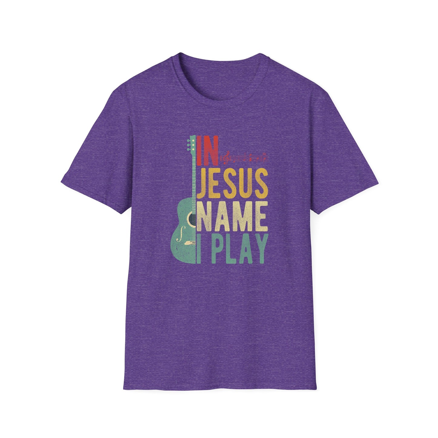 Christian T-Shirt  In Jesus Name I Play | Guitar Worship Tee