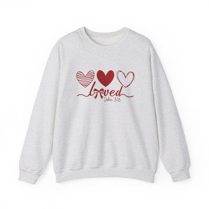 Loved Christian Sweatshirt, John 3:16 Valentine's Day Sweatshirt