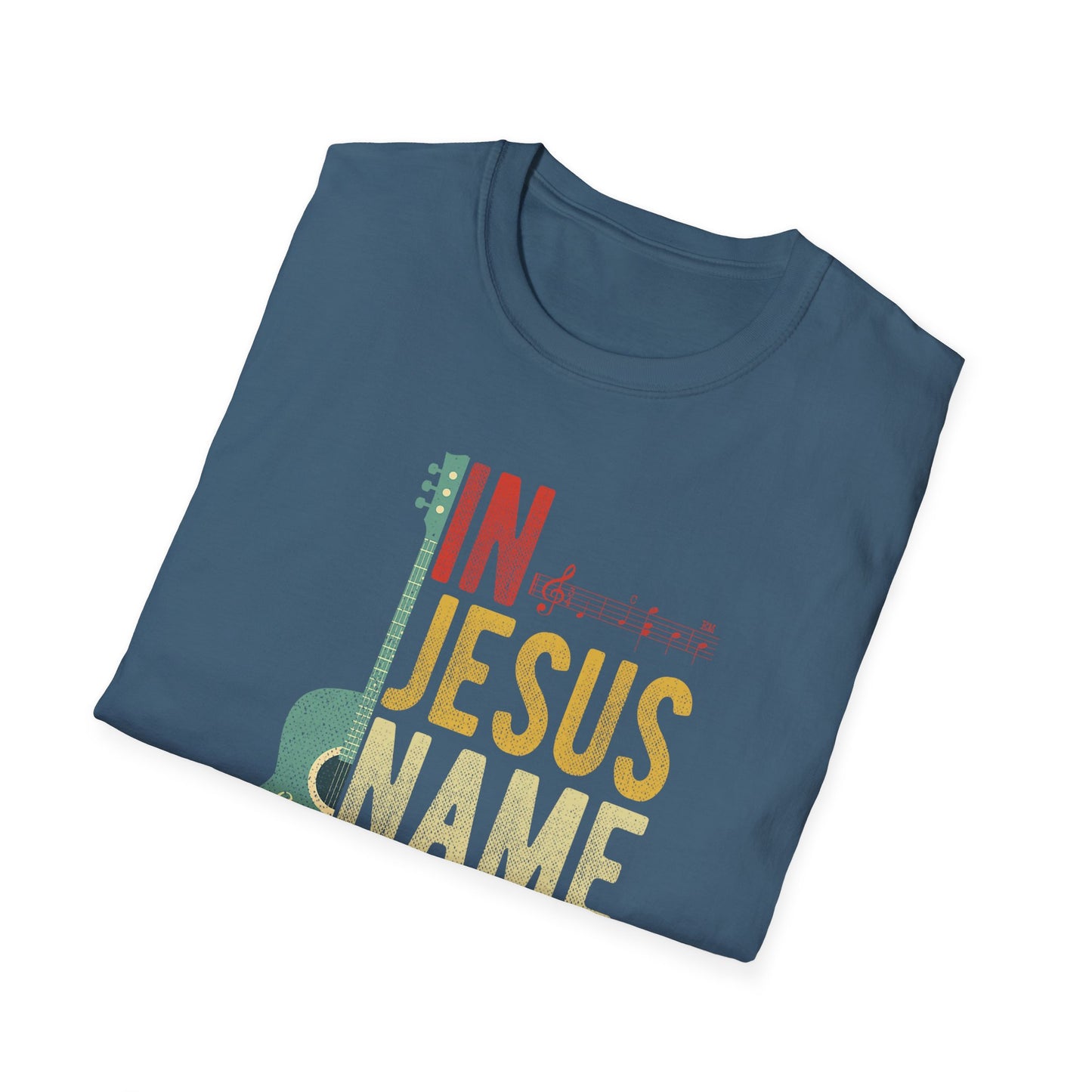 Christian T-Shirt  In Jesus Name I Play | Guitar Worship Tee