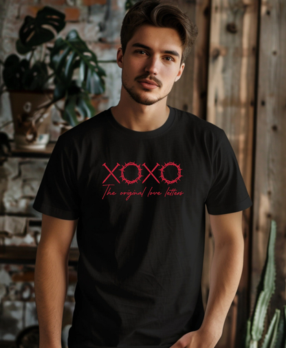 The Original Love Letters Christian t-shirt with nails and crown of thorns XOXO pattern design
