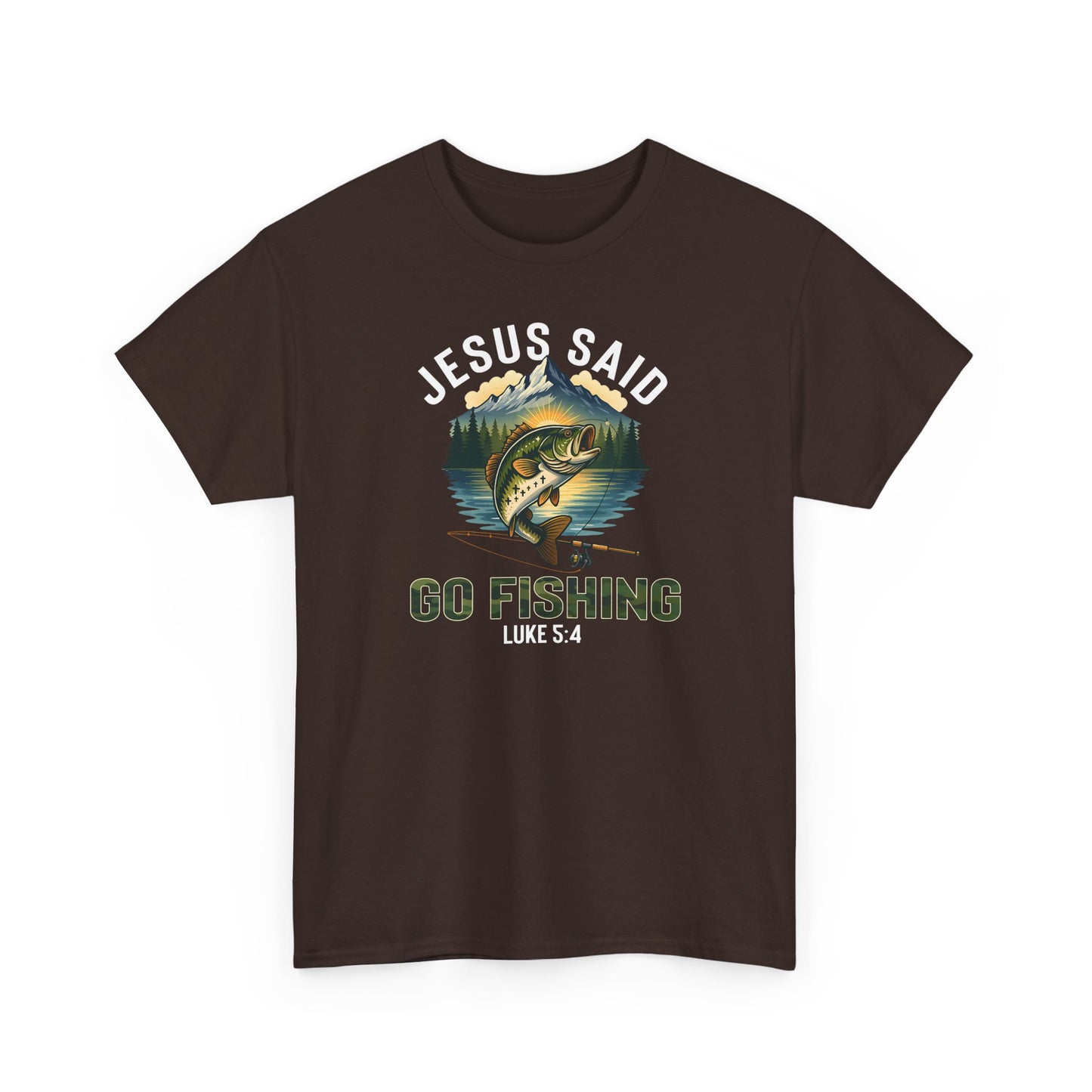Jesus Said Go Fishing Christian T-Shirt, Matthew 4:19 Tee