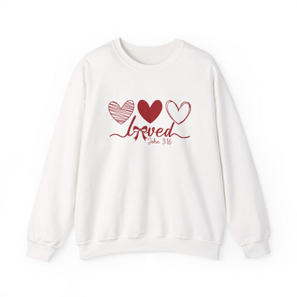 Loved Christian Sweatshirt, John 3:16 Valentine's Day Sweatshirt