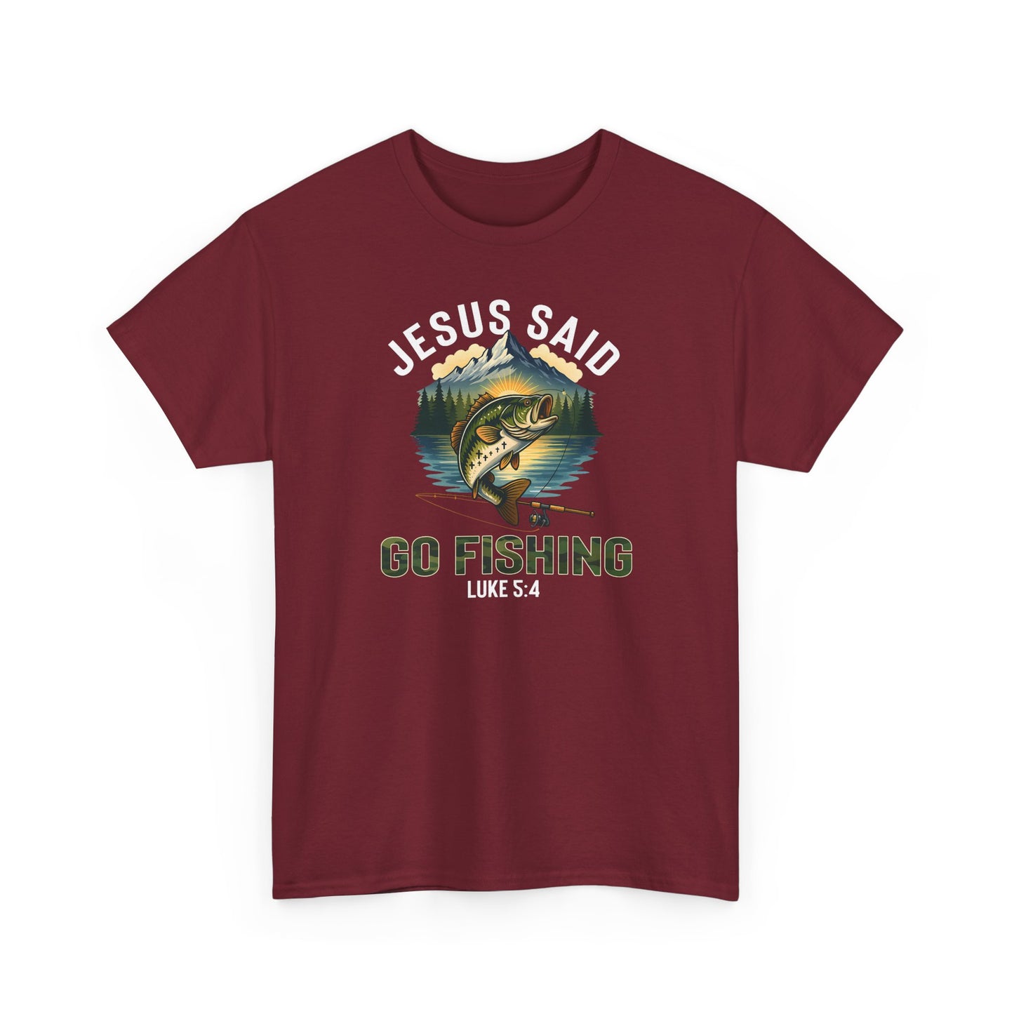 Jesus Said Go Fishing Christian T-Shirt, Matthew 4:19 Tee