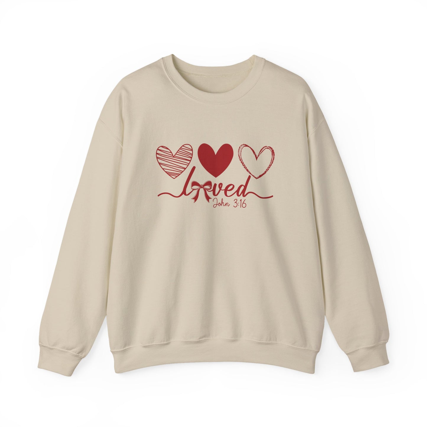 Loved Christian Sweatshirt, John 3:16 Valentine's Day Sweatshirt