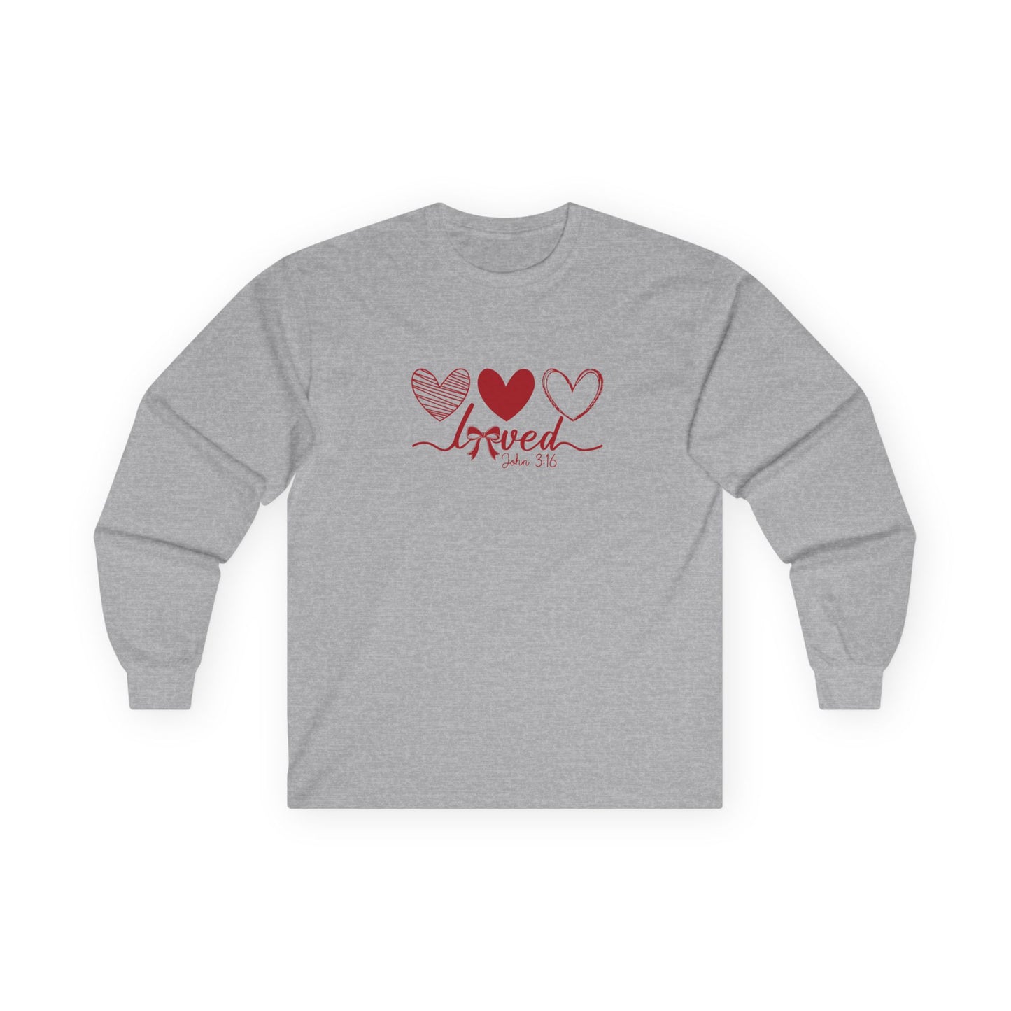 Christian Long Sleeve Shirt – Loved John 3:16 Valentine’s Faith Apparel