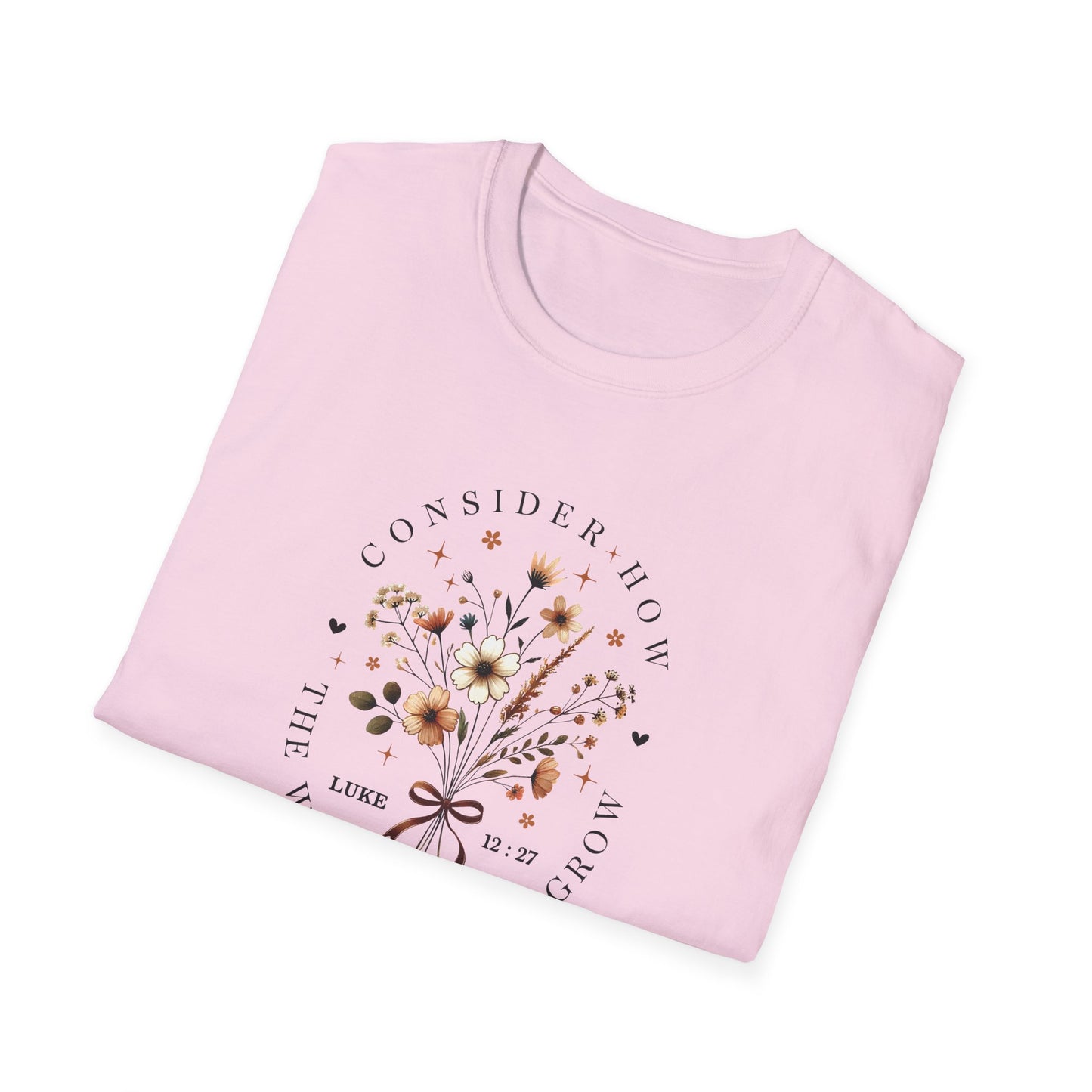 Consider the Wildflowers Christian T-Shirt, Matthew 6:28 Tee
