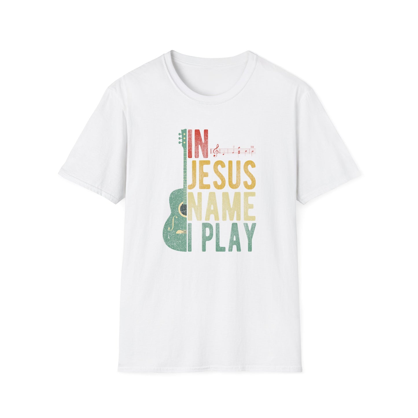 Christian T-Shirt  In Jesus Name I Play | Guitar Worship Tee