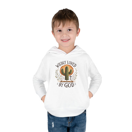 Wildly Loved by God toddler hoodie with cactus graphic