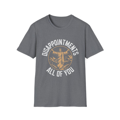 Jesus graphic grey t-shirt with Disappointments All of You text