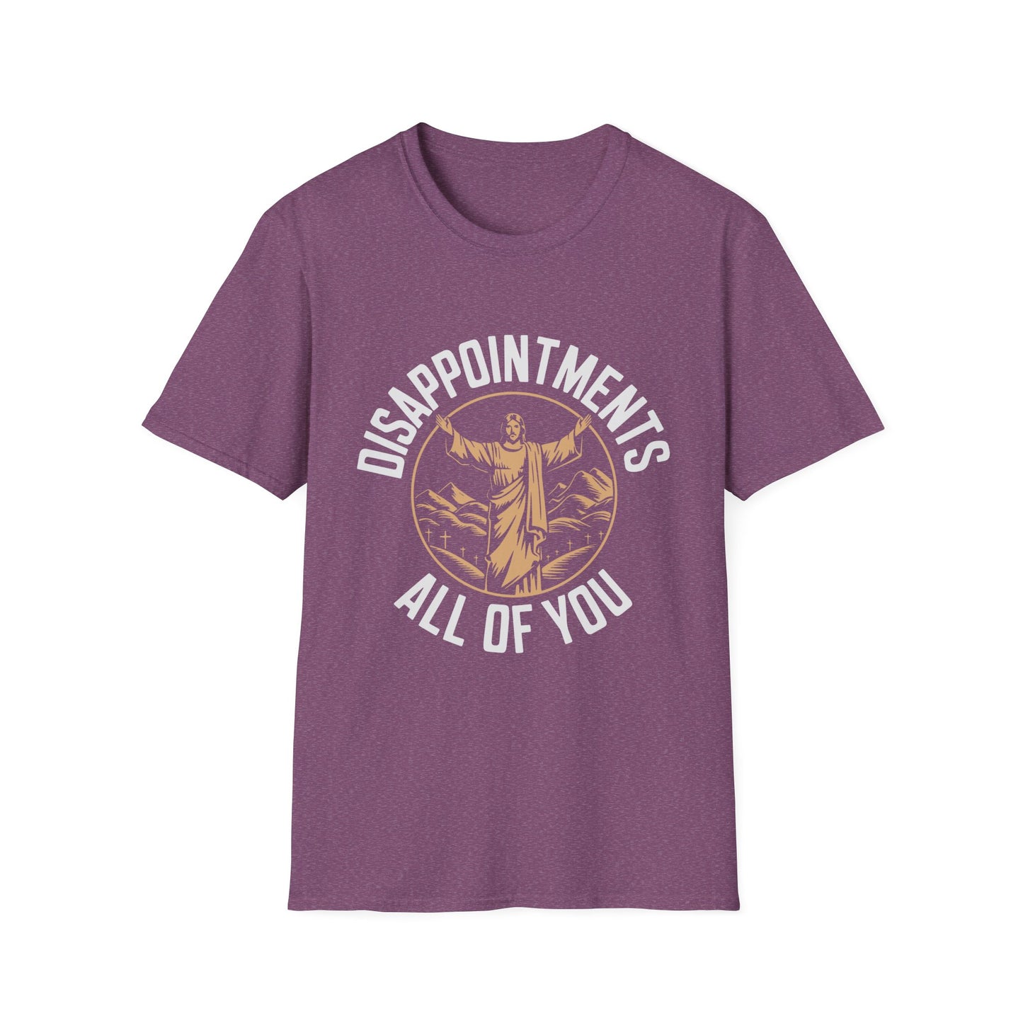 Jesus graphic red t-shirt with Disappointments All of You text