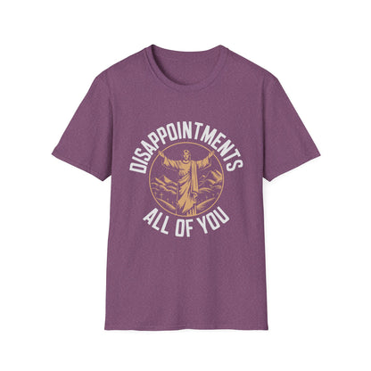 Jesus graphic red t-shirt with Disappointments All of You text