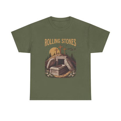 Rolling Stones Christian green t-shirt with empty tomb rock