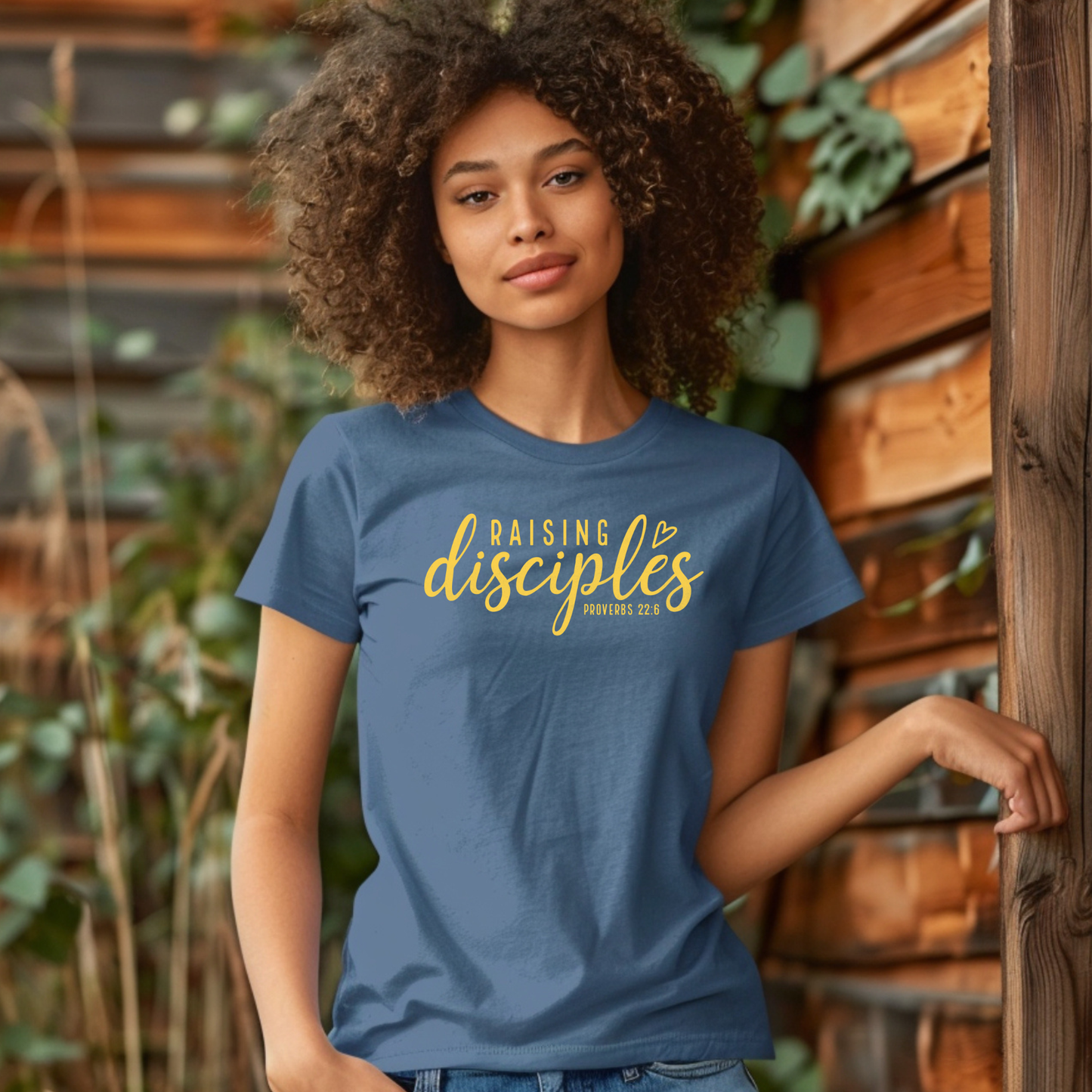 Raising Disciples Christian t-shirt with minimalist text 