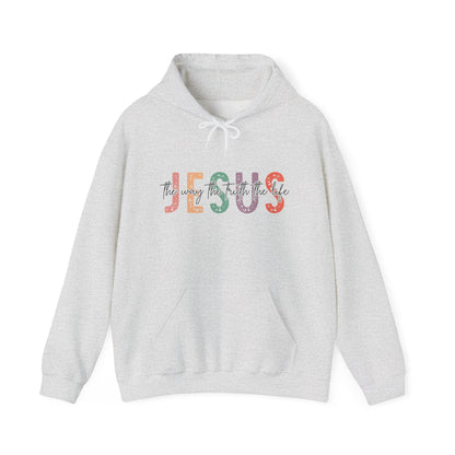 Jesus The Way Truth and Life sweatshirt featuring John 14:6 grey