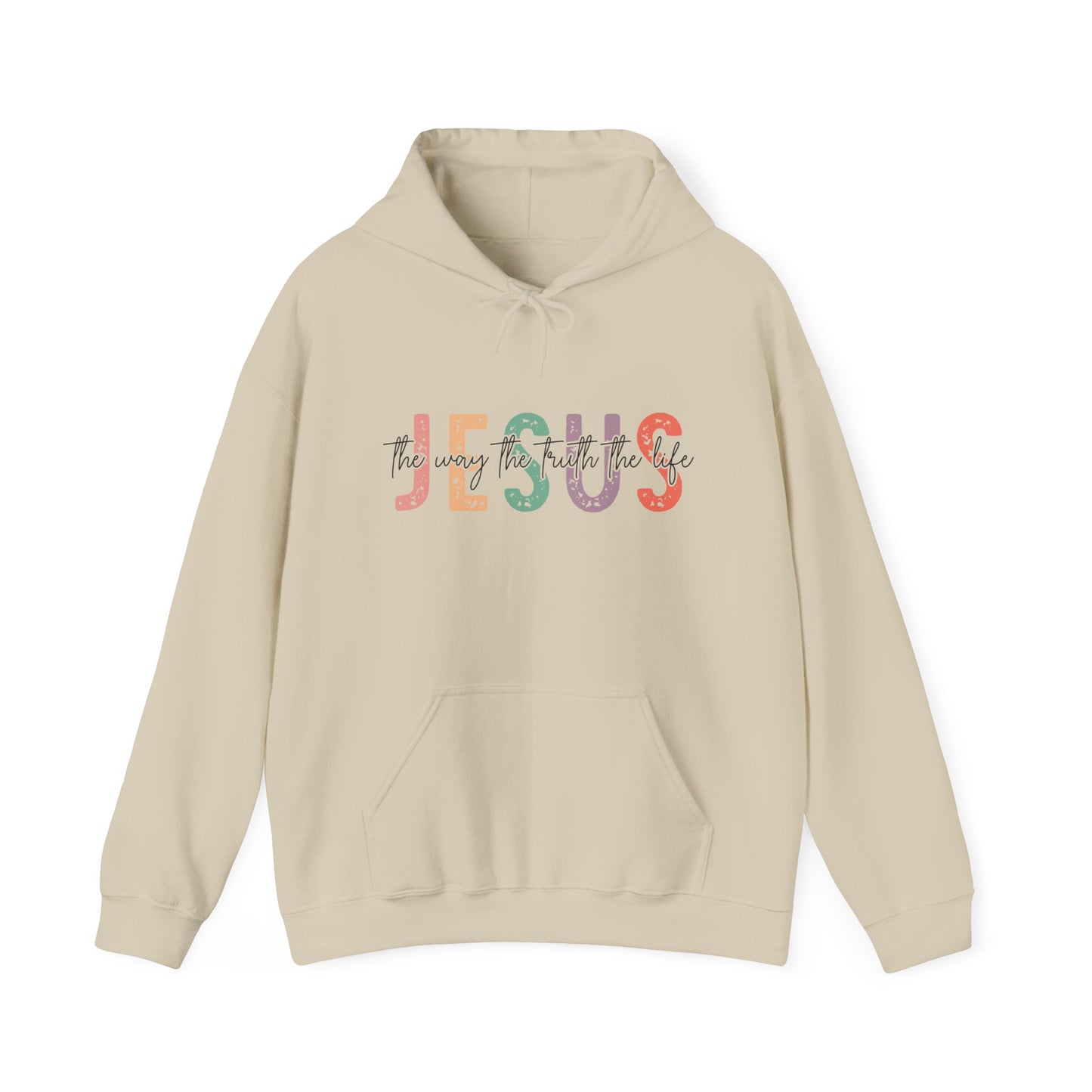 Jesus The Way Truth and Life sweatshirt featuring John 14:6 beige