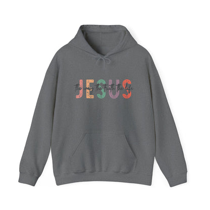Jesus The Way Truth and Life sweatshirt featuring John 14:6 dark grey